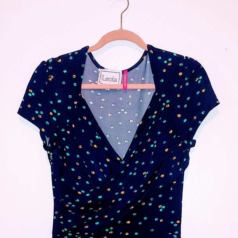 Leota Sweetheart Dress - Compass Rose - Blue Multi